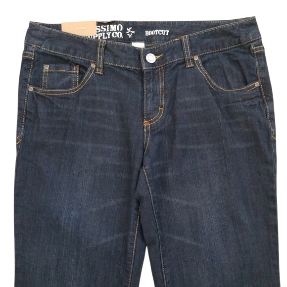 Mossimo Supply Co. Women's Lowest Waist Straight Bootcut Jeans Size 11 Short NEW - Picture 2 of 12